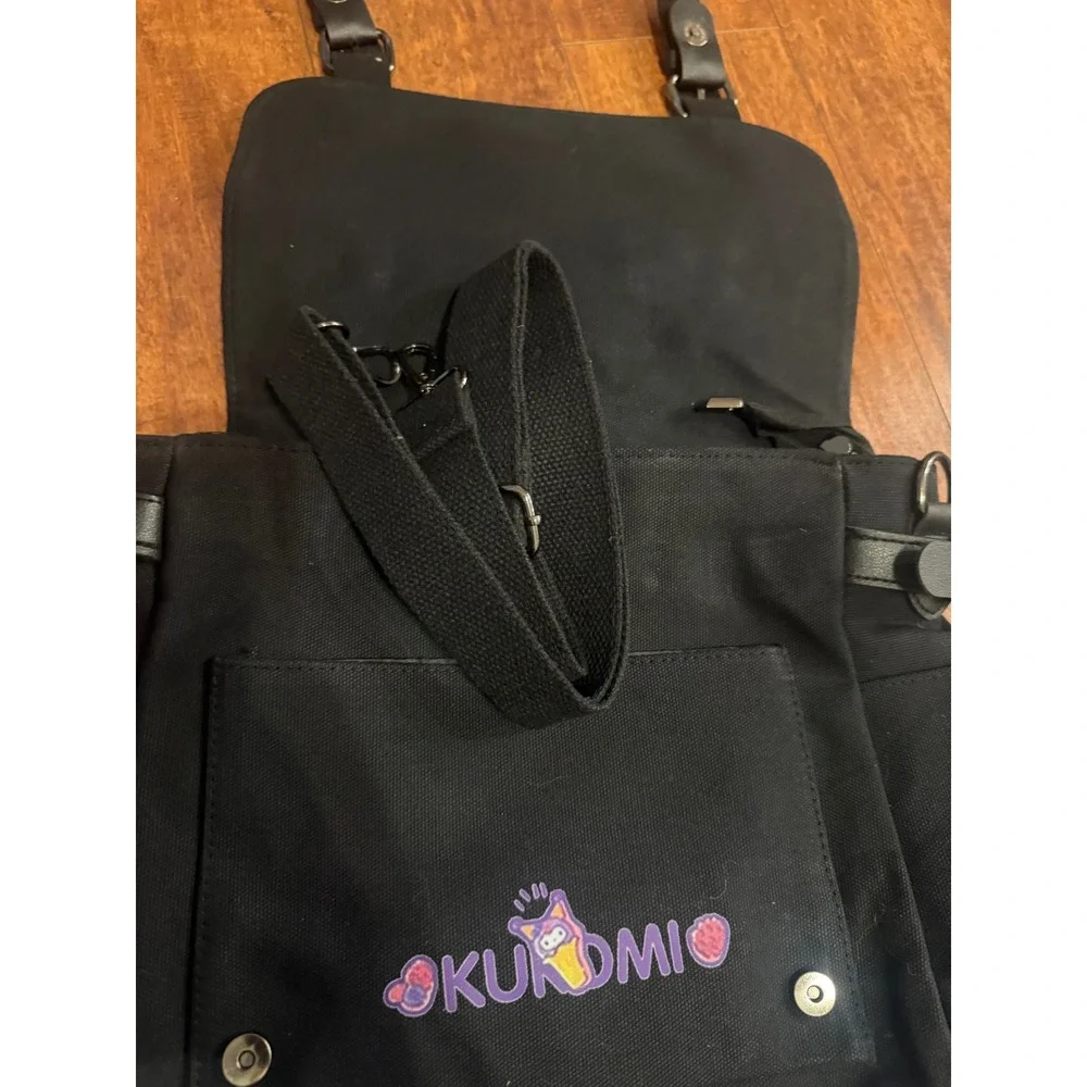 Sanrio Kuromi Black Canvas Messenger Bag Satchel Crossbody